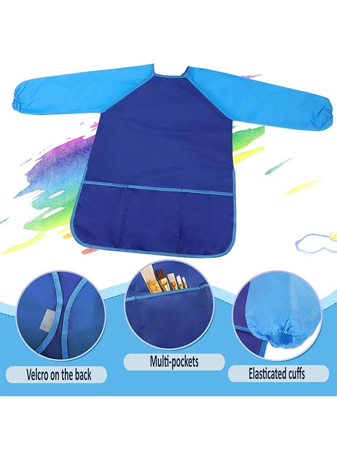 YJ Kids Art Smock ,Toddler Paint Smock, Waterproof Long Sleeve painting apron kids with 3 Pockets for 3-8 Years Kids - Image 2